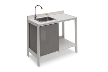 Hillerstorp Läckö Utekök med Vask + Arbetsbänk - Vit - Utemöbler & utemiljö - Grill & utekök - Utekök - Bygg ditt eget utekök