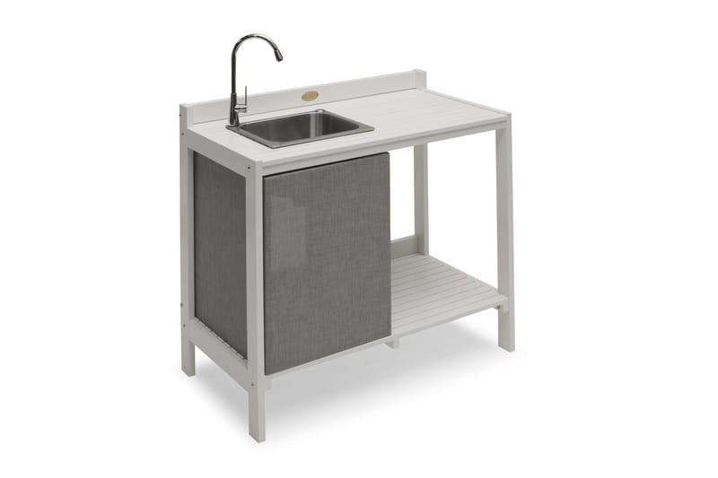 Hillerstorp Läckö Utekök med Vask + Arbetsbänk - Vit - Utemöbler & utemiljö - Grill & utekök - Utekök - Bygg ditt eget utekök