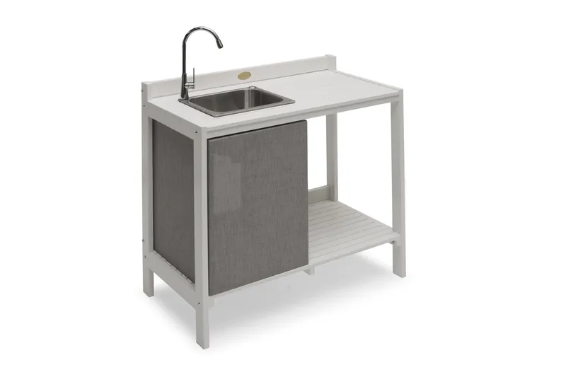Hillerstorp Läckö Utekök med Vask + Arbetsbänk - Vit - Utemöbler & utemiljö - Grill & utekök - Utekök - Bygg ditt eget utekök