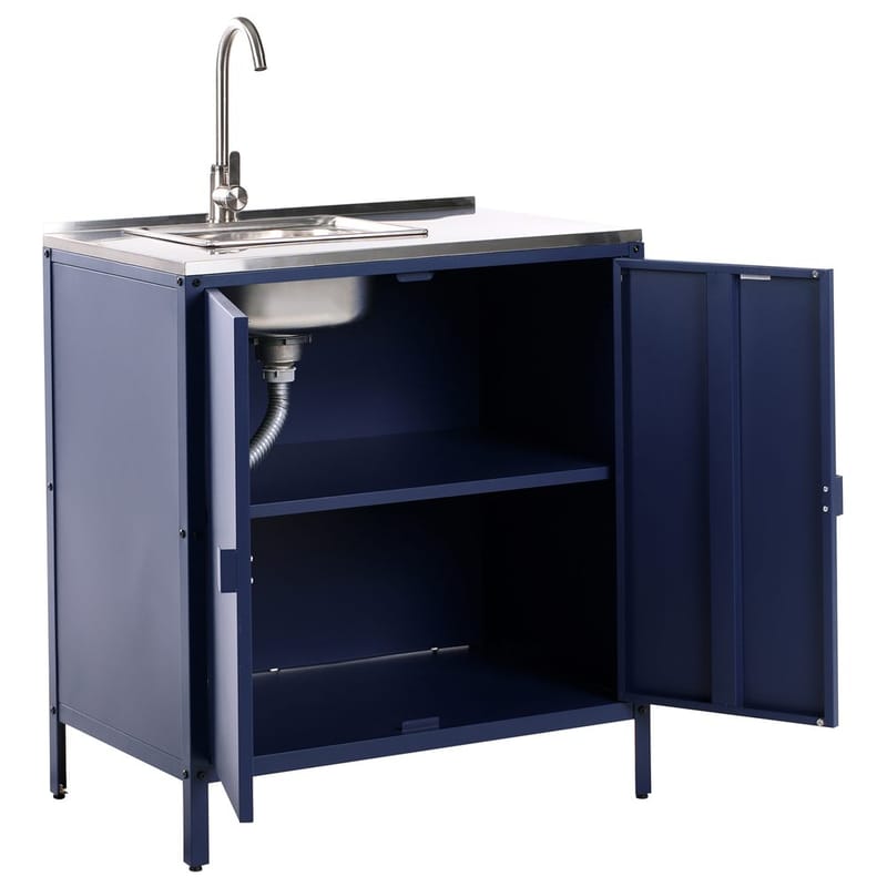 Kökskåp med vask Vilama - Blå, Silver - Utemöbler & utemiljö - Grill & utekök - Utekök - Kompletta utekök