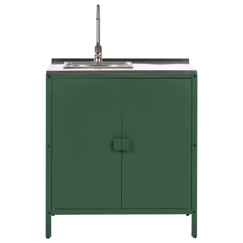 Kökskåp med vask Vilama - Grön, Silver - Utemöbler & utemiljö - Grill & utekök - Utekök - Kompletta utekök