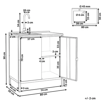 Kökskåp med vask Vilama - Grön, Silver - Utemöbler & utemiljö - Grill & utekök - Utekök - Kompletta utekök
