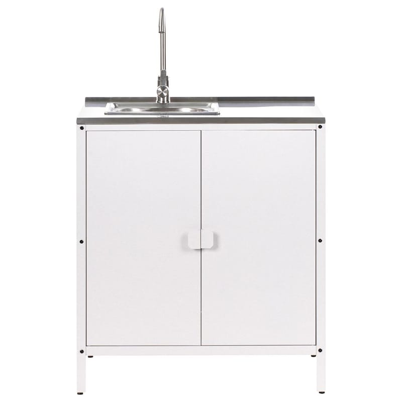 Kökskåp med vask Vilama - Vit, Silver - Utemöbler & utemiljö - Grill & utekök - Utekök - Kompletta utekök