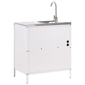 Kökskåp med vask Vilama - Vit, Silver - Utemöbler & utemiljö - Grill & utekök - Utekök - Kompletta utekök