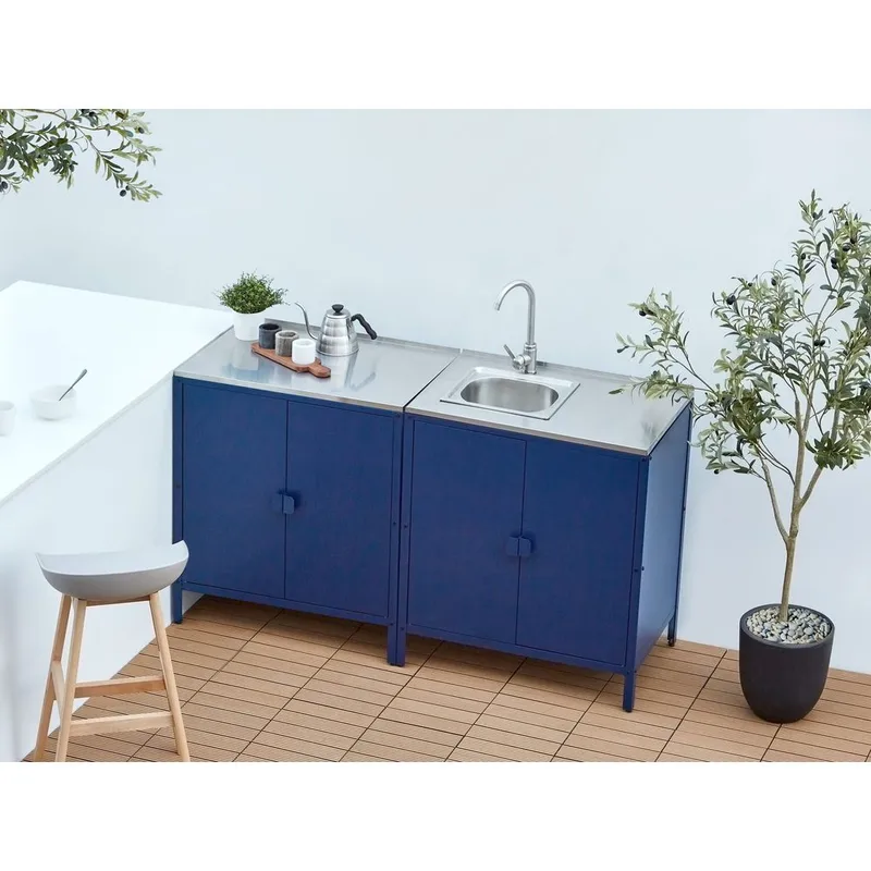 Kökskåp Vilama - Blå, Silver - Utemöbler & utemiljö - Grill & utekök - Utekök - Kompletta utekök