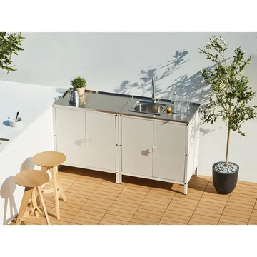 Kökskåp Vilama - Vit, Silver - Utemöbler & utemiljö - Grill & utekök - Utekök - Kompletta utekök