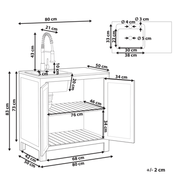 Köksskåp med Vask För Utomhusbruk Brucoli Akaciaträ 80 cm - Brun/Grå/Svart/Silver - Utemöbler & utemiljö - Grill & utekök - Utekök - Kompletta utekök
