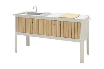 Portals Utekök 174 cm - Vit/trä - Utemöbler & utemiljö - Grill & utekök - Utekök - Kompletta utekök