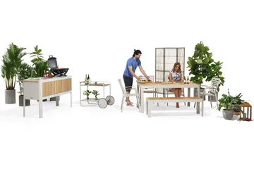 Portals Utekök 174 cm - Vit/trä - Utemöbler & utemiljö - Grill & utekök - Utekök - Kompletta utekök