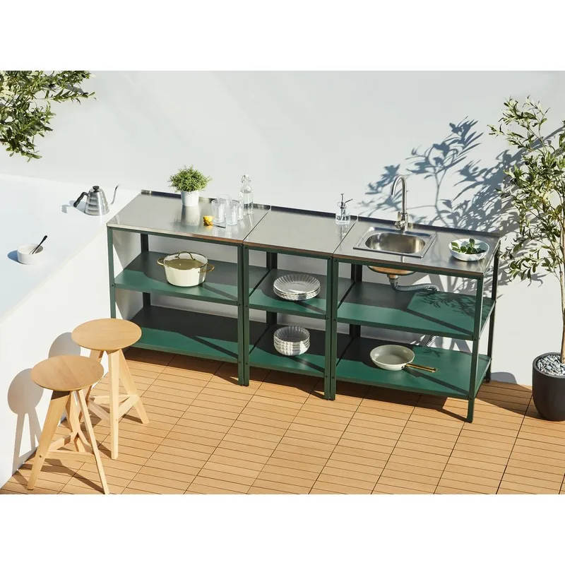 Liten köksö Vilama - Grön, Silver - Utemöbler & utemiljö - Grill & utekök - Utekök - Kompletta utekök