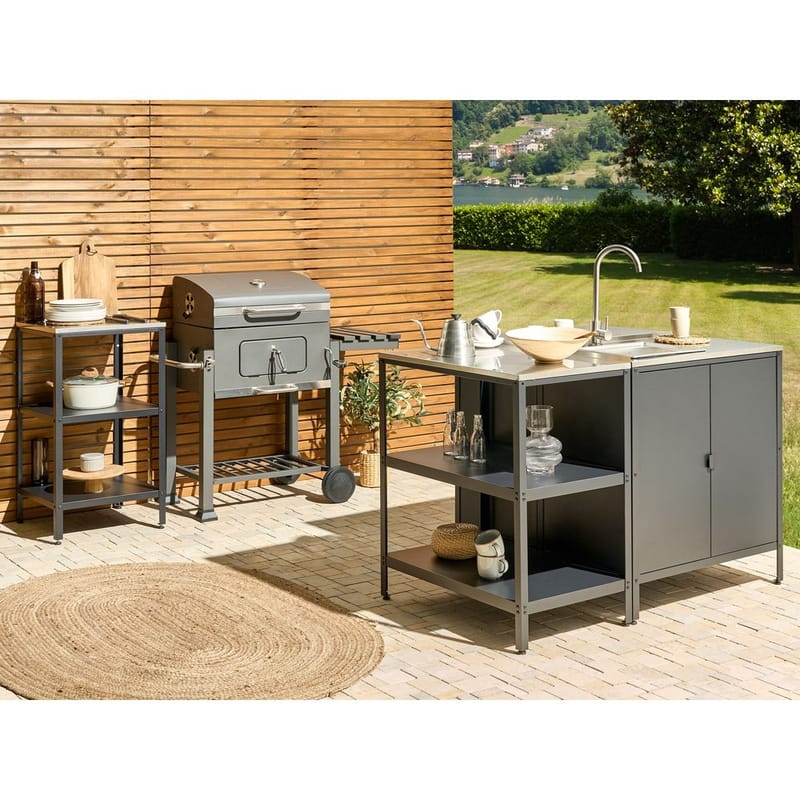 Stor köksö Vilama - Svart, Silver - Utemöbler & utemiljö - Grill & utekök - Utekök - Kompletta utekök