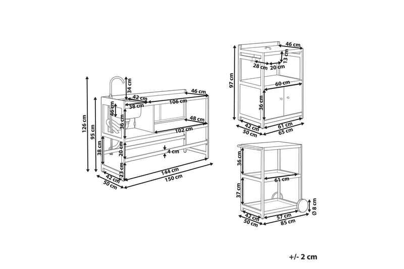 Trädgårdskök Ortisei Grå - Grå - Utemöbler & utemiljö - Grill & utekök - Utekök - Kompletta utekök