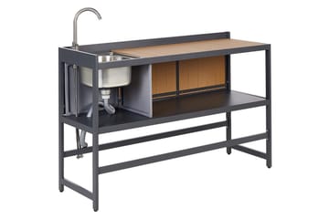 Trädgårdskök Ortisei Ljus trä/grå - Ljus trä/grå - Utemöbler & utemiljö - Grill & utekök - Utekök - Kompletta utekök