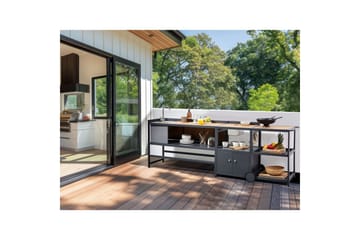 Trädgårdskök Ortisei Ljus trä/grå - Ljus trä/grå - Utemöbler & utemiljö - Grill & utekök - Utekök - Kompletta utekök