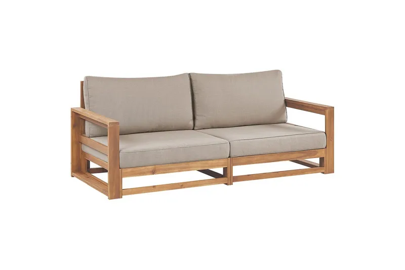 2-sitssoffa Timor Ljus trä/grått/beige, Ja, Ljus trä/grått/beige, Ja