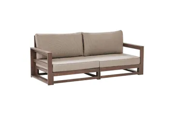 2-sitssoffa Timor Mörkt trä/grått/beige, Ja - Mörkt trä/grått/beige, Ja - Utemöbler & utemiljö - Loungemöbler - Loungesoffor