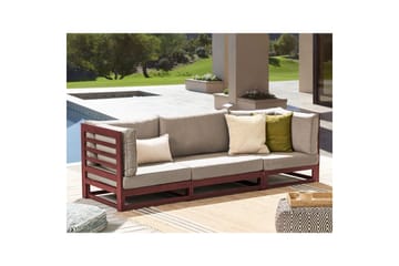 3-sitssoffa Trani Mörkt trä/grått/beige, Nej - Mörkt trä/grått/beige, Nej - Utemöbler & utemiljö - Loungemöbler - Loungesoffor
