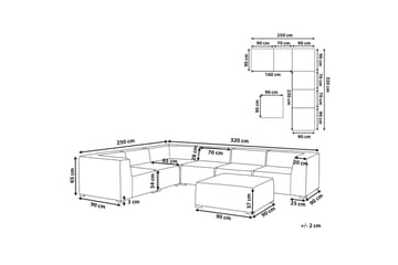 Hörnsoffa med fotpall Arezzo Beige/svart, Högervänd - Beige/svart, Högervänd - Utemöbler & utemiljö - Loungemöbler - Loungesoffor