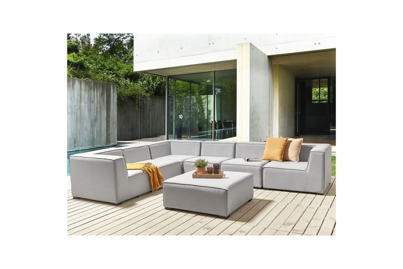 Hörnsoffa med fotpall Arezzo Grå/svart, Högervänd - Grå/svart, Högervänd - Utemöbler & utemiljö - Loungemöbler - Loungesoffor