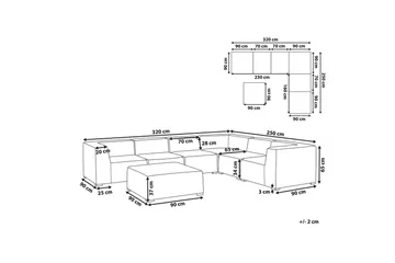 Hörnsoffa med fotpall Arezzo Grå/svart, Vänstervänd - Grå/svart, Vänstervänd - Utemöbler & utemiljö - Loungemöbler - Loungesoffor