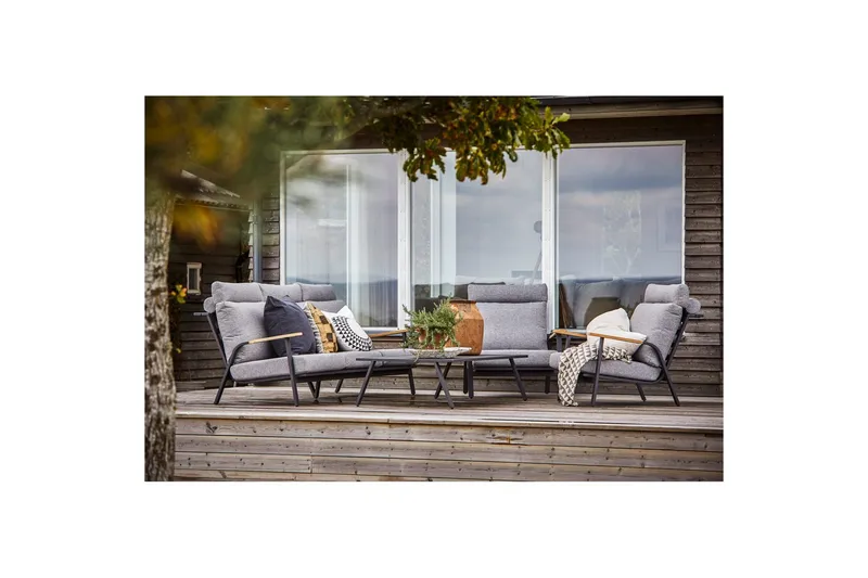 Hillerstorp Kungshult Utesoffa 3-Sits Grå - Utemöbler & utemiljö - Loungemöbler - Loungesoffor