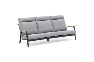 Hillerstorp Kungshult Utesoffa 3-Sits Grå - Utemöbler & utemiljö - Loungemöbler - Loungesoffor
