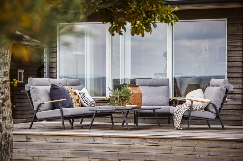 Hillerstorp Kungshult Utesoffa 3-Sits Grå - Utemöbler & utemiljö - Loungemöbler - Loungesoffor