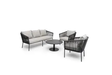 Hillerstorp Lersund Utesoffa Svart/Grå - Svart/Grå - Utemöbler & utemiljö - Loungemöbler - Loungesoffor