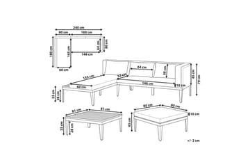 Loungegrupp med fotpall Bracciano 3-Sits - 3-Sits - Utemöbler & utemiljö - Loungemöbler - Loungeset & loungegrupp