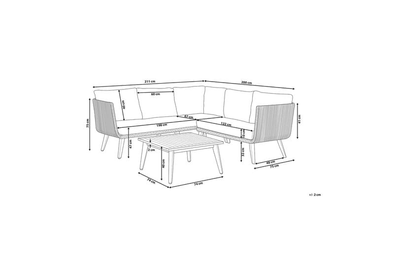 Alcamo Loungegrupp Utomhus - Grå - Utemöbler & utemiljö - Loungemöbler - Loungeset & loungegrupp