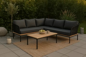 Andorra Hörnsoffa Utomhus - Svart/Grå - Utemöbler & utemiljö - Loungemöbler - Loungeset & loungegrupp