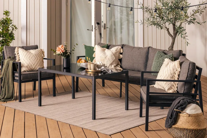 Ariany Soffgrupp - Svart / Gråa dynor - Utemöbler & utemiljö - Loungemöbler - Loungeset & loungegrupp