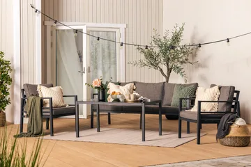 Ariany Soffgrupp - Svart / Gråa dynor - Utemöbler & utemiljö - Loungemöbler - Loungeset & loungegrupp