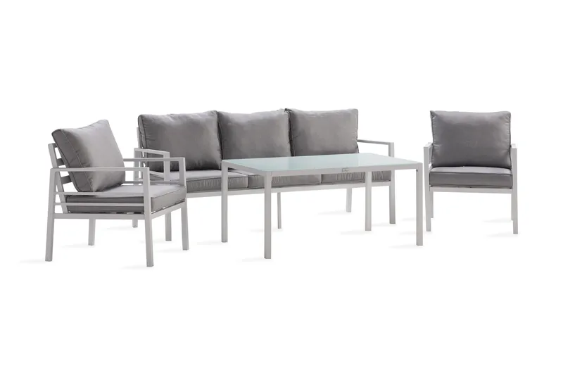 Ariany Soffgrupp - Vit / Gråa dynor - Utemöbler & utemiljö - Loungemöbler - Loungeset & loungegrupp