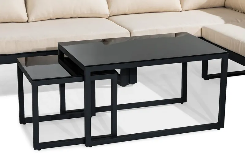 Aspvik Loungegrupp - Svart / Beiga dynor - Utemöbler & utemiljö - Loungemöbler - Loungeset & loungegrupp