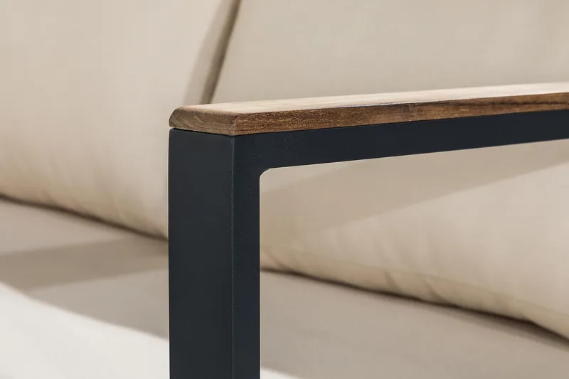 Aspvik Soffgrupp - Svart / Gråa dynor - Utemöbler & utemiljö - Loungemöbler - Loungeset & loungegrupp