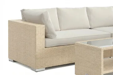Bahamas L-formad utesoffa höger, 6-sits med bord och hylla - Beige - Utemöbler & utemiljö - Loungemöbler - Loungeset & loungegrupp