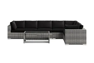 Bahamas L-formad utesoffa höger, 7-sits med bord och hylla - Grå - Utemöbler & utemiljö - Loungemöbler - Loungeset & loungegrupp