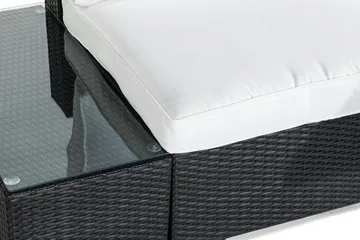 Bahamas Liten Loungegrupp Utomhus - 3-sits Litet Loungeset i Konstrotting för Uteplats och Balkong - Svart / Vita dynor - Utemöbler & utemiljö - Loungemöbler - Loungeset & loungegrupp