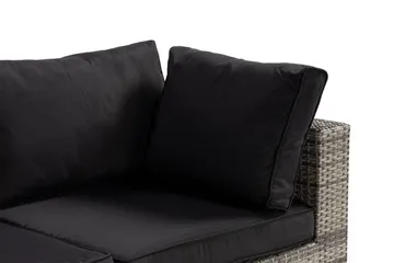 Bahamas Liten loungegrupp utomhus - Soffgrupp till balkong 3-sits - Litet loungeset konstrotting utemöbler - Grå /Sand / Svarta dynor - Utemöbler & utemiljö - Loungemöbler - Loungeset & loungegrupp