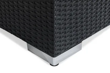 Bahamas Liten loungegrupp utomhus - Soffgrupp till balkong 3-sits Litet loungeset konstrotting utemöbler - Svart / Vita dynor - Utemöbler & utemiljö - Loungemöbler - Loungeset & loungegrupp