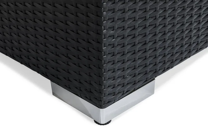 Bahamas Liten loungegrupp utomhus - Soffgrupp till balkong 3-sits Litet loungeset konstrotting utemöbler - Svart / Vita dynor - Utemöbler & utemiljö - Loungemöbler - Loungeset & loungegrupp