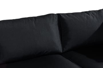 Bahamas Liten loungegrupp utomhus - Soffgrupp till balkong 3-sits - Litet loungeset med bord konstrotting utemöbler - Grå / Svarta dynor - Utemöbler & utemiljö - Loungemöbler - Loungeset & loungegrupp
