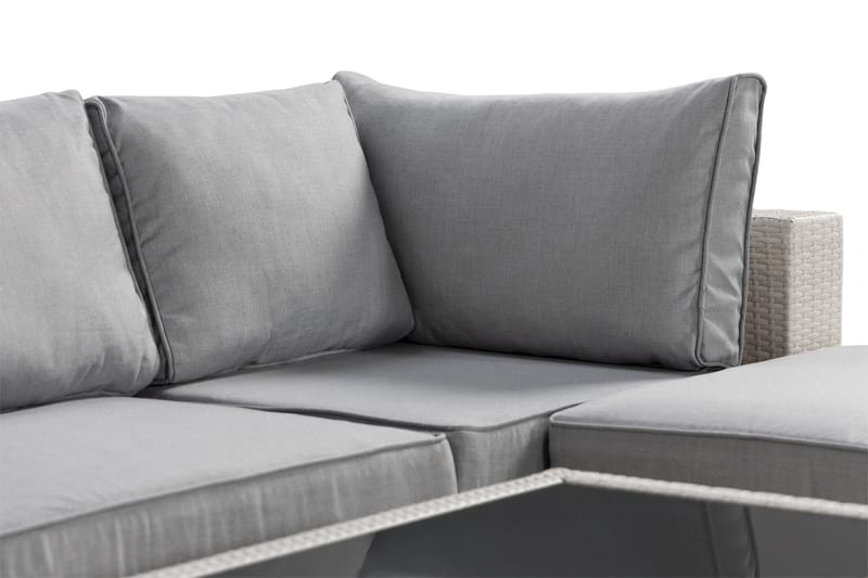 Bahamas Loungegrupp Utomhus - 4-sits Konstrotting Utemöbler Loungeset för Trädgård - Vit / Gråa dynor - Utemöbler & utemiljö - Loungemöbler - Loungeset & loungegrupp