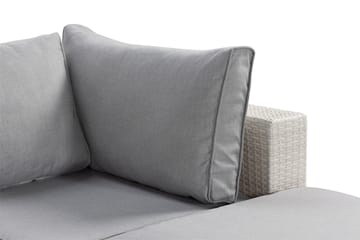 Bahamas Loungegrupp Utomhus - 4-sits Konstrotting Utemöbler Loungeset för Trädgård - Vit / Gråa dynor - Utemöbler & utemiljö - Loungemöbler - Loungeset & loungegrupp