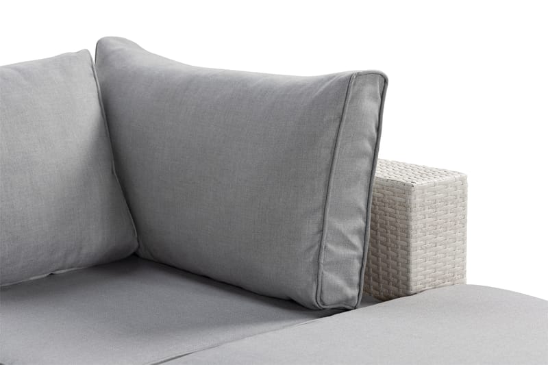 Bahamas Loungegrupp Utomhus - 4-sits Konstrotting Utemöbler Loungeset för Trädgård - Vit / Gråa dynor - Utemöbler & utemiljö - Loungemöbler - Loungeset & loungegrupp