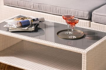 Bahamas Loungegrupp Utomhus - 4-sits Konstrotting Utemöbler Loungeset för Uteplats och Balkong - Vit / Gråa dynor - Utemöbler & utemiljö - Loungemöbler - Loungeset & loungegrupp