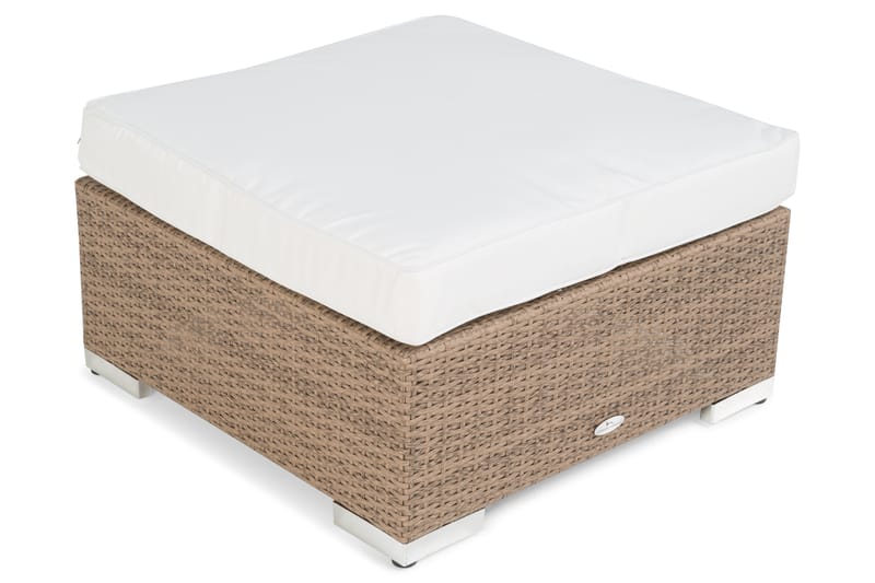 Bahamas Loungegrupp Utomhus - 5-sits Konstrotting Utemöbler Loungeset för Trädgård och Altan - Beige / Vita dynor - Utemöbler & utemiljö - Loungemöbler - Loungeset & loungegrupp