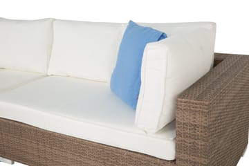 Bahamas Loungegrupp Utomhus - 5-sits Konstrotting Utemöbler Loungeset för Trädgård och Altan - Beige / Vita dynor - Utemöbler & utemiljö - Loungemöbler - Loungeset & loungegrupp
