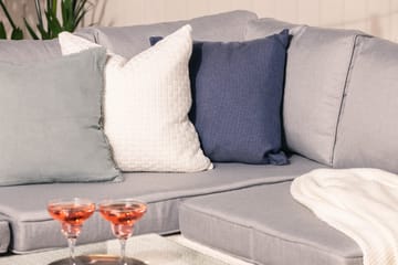Bahamas Loungegrupp Utomhus - 5-sits Konstrotting Utemöbler Loungeset för Uteplats och Altan - Vit / Gråa dynor - Utemöbler & utemiljö - Loungemöbler - Loungeset & loungegrupp